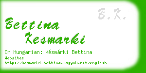 bettina kesmarki business card